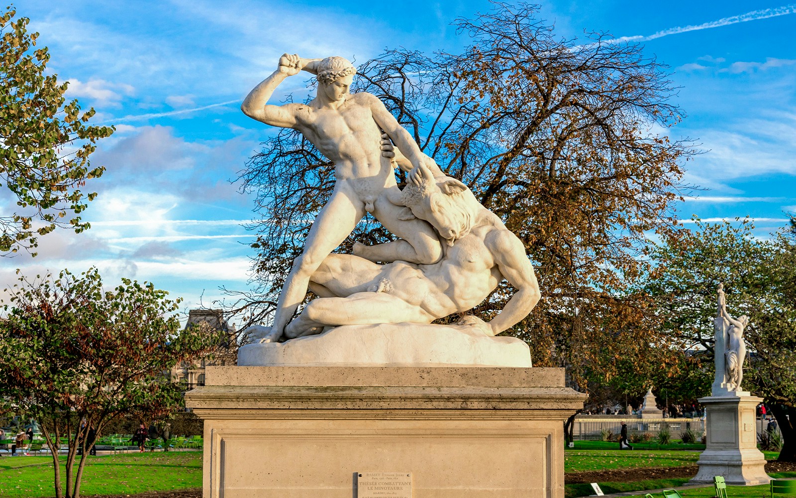 Theseus fighting with Minotaur in the Tuileries garden, Paris, France