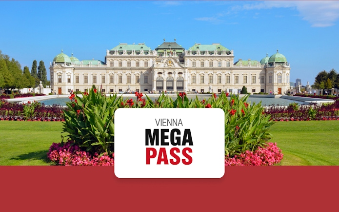 Upper Belvedere Palace in Vienna with gardens and fountain in foreground.