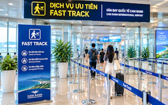 Fast track lane at Cam Ranh International Airport for departure assistance, Nha Trang.