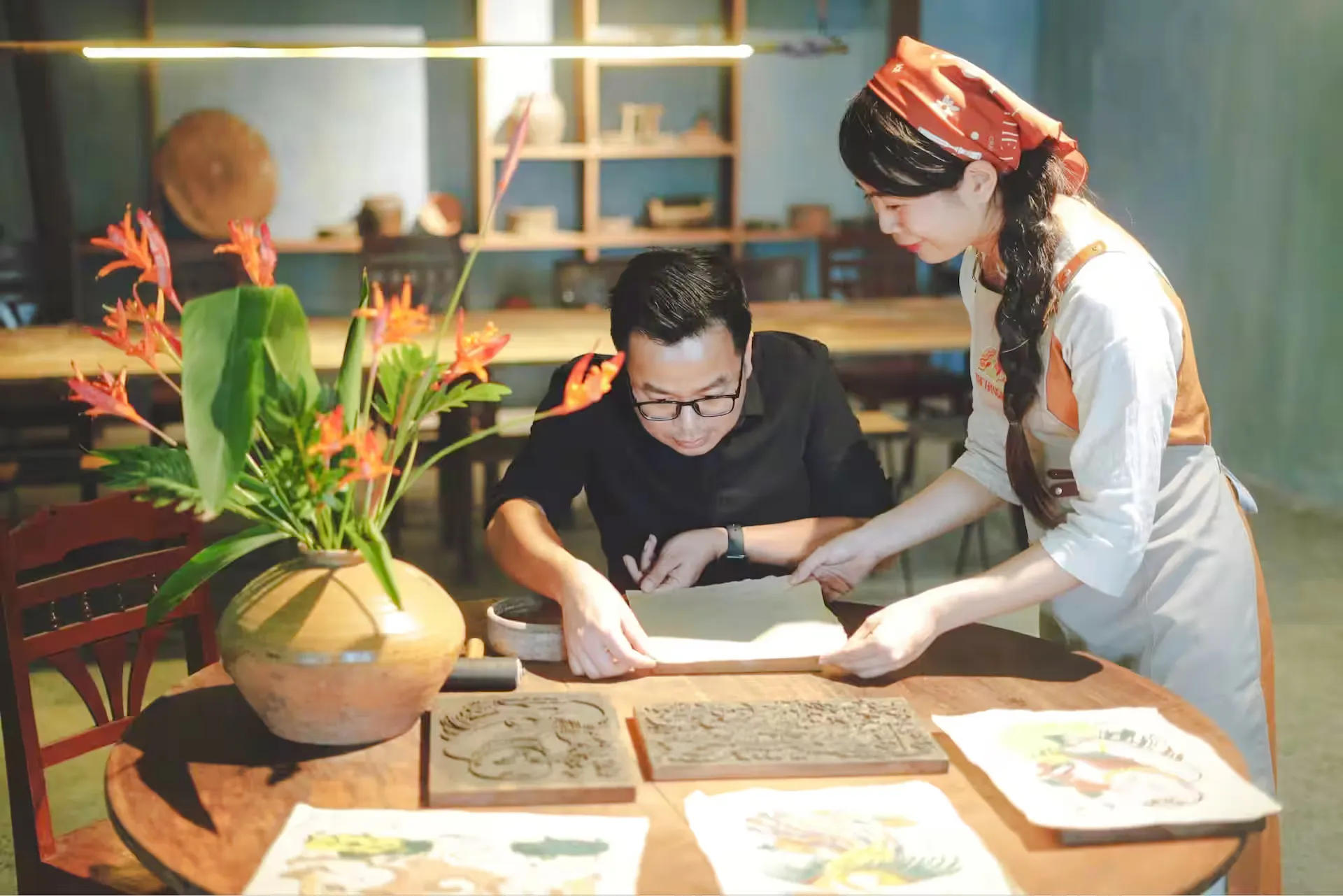 ho chi minh şehri geleneksel vietnam tahta baskı atölyesi-2