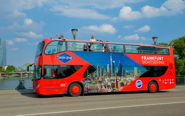 Frankfurt sightseeing bus on Express Circle Hop-On Hop City Tour.