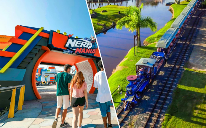 Entrance to Nerf Mania and Trenzinho Beto Carrero train ride at Beto Carrero World.