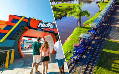 Entrance to Nerf Mania and Trenzinho Beto Carrero train ride at Beto Carrero World.