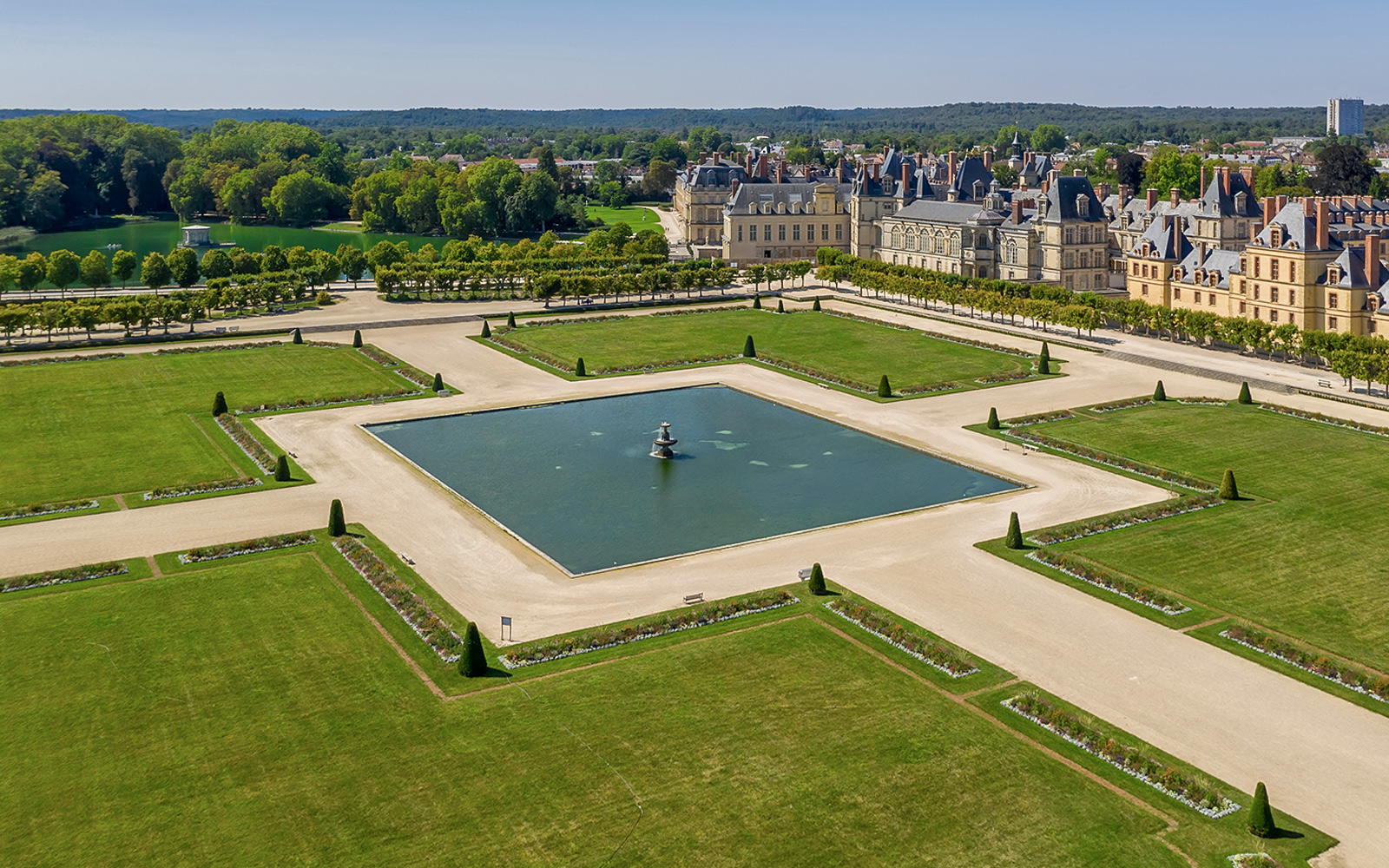 The English Garden and Mirror Pond at Fontainebleau