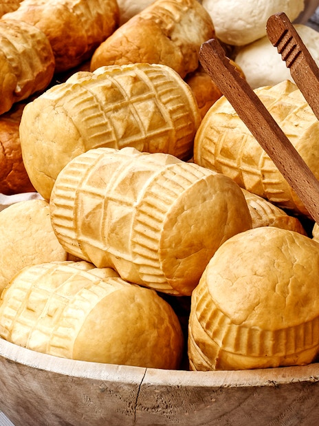 Traditional smoked cheese in Zakopane market, Poland.