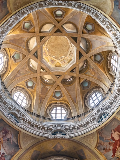 Royal Palace Museum dome with intricate frescoes and architectural details.