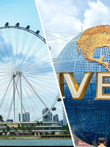 Singapore Flyer and Universal Studios globe, Singapore.