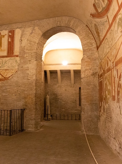Underground catacombs with ancient frescoes on a guided tour with transfers.