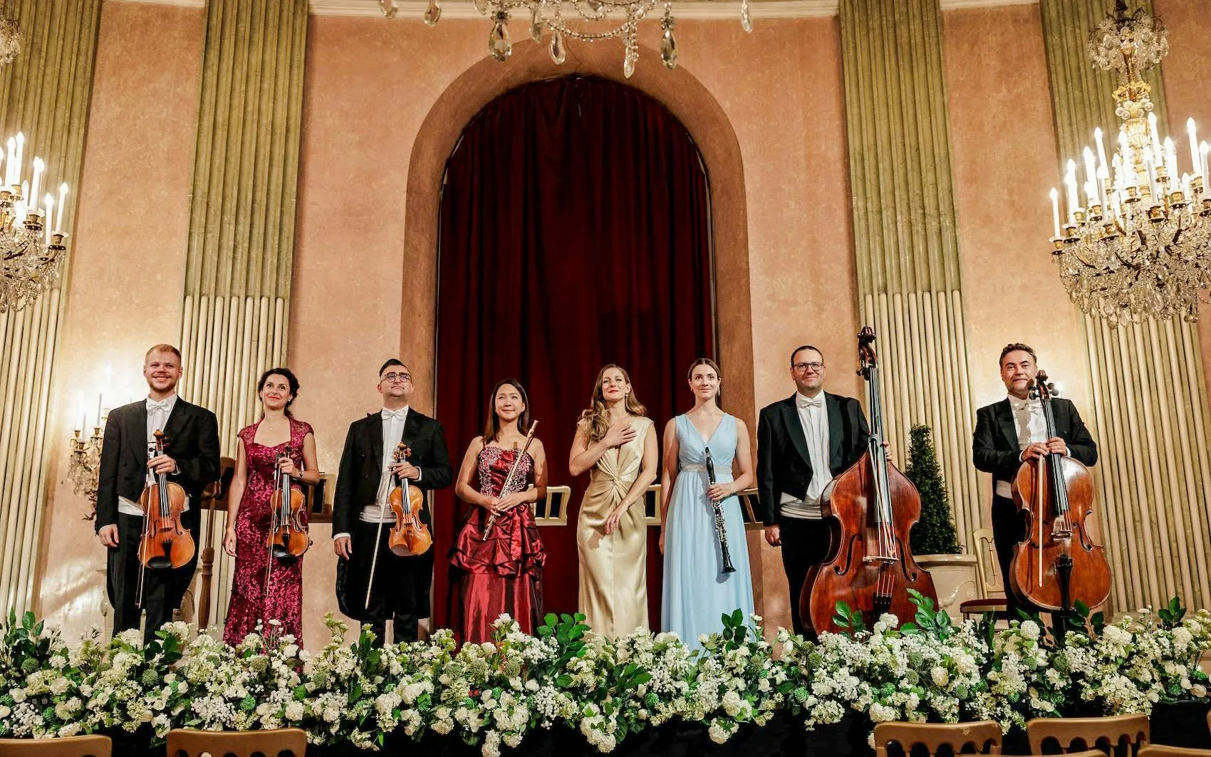 Musicians on stage at Imperial Gala Concert, Palais Auersperg, Vienna.
