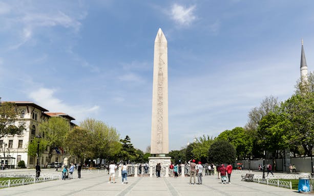 Obelisk of Theodosius in Istanbul's Sultanahmet Square, part of the Full-Day Istanbul Highlights Tour.