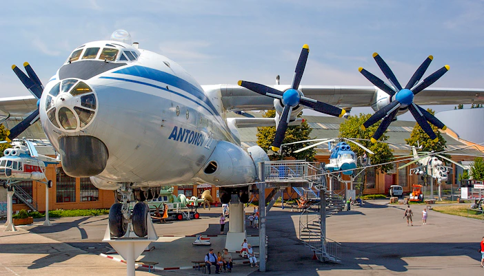 Antonov An-22 aircraft display at Technik Museum Speyer, Germany.
