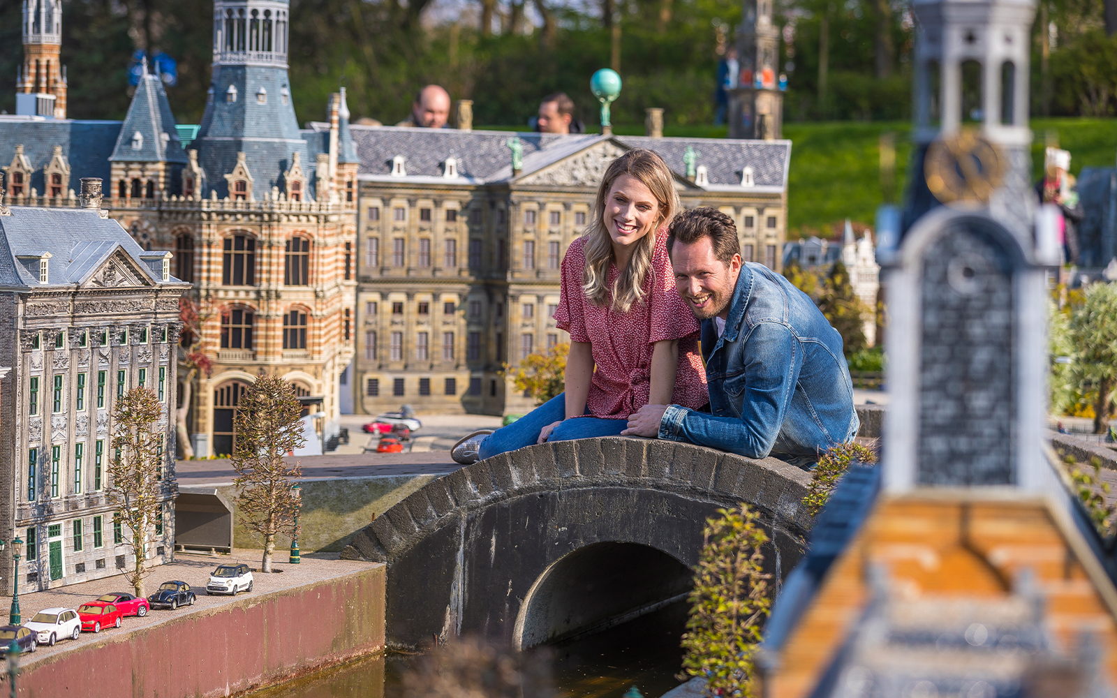 Amsterdam canal scene at Madurodam Miniature Park, The Hague.