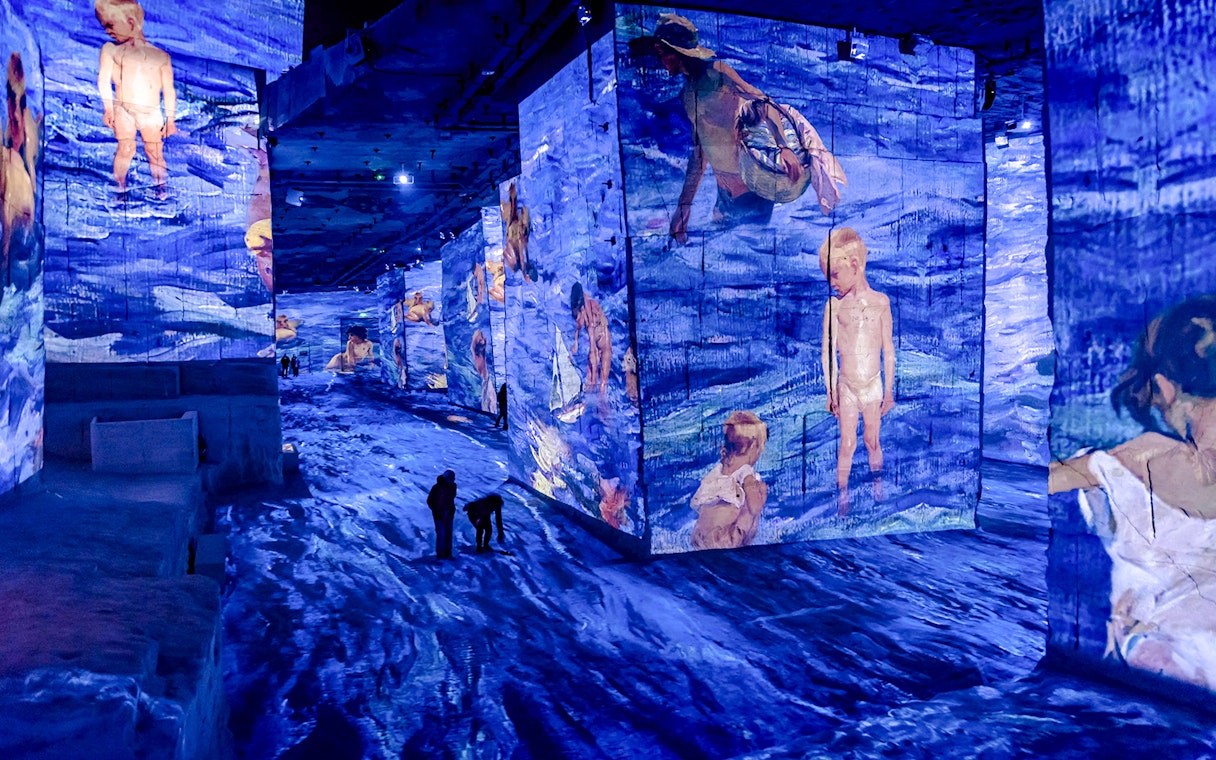 Digital projections at Frieda Kahlo Exhibition, Carrières des Lumières, Paris, France.