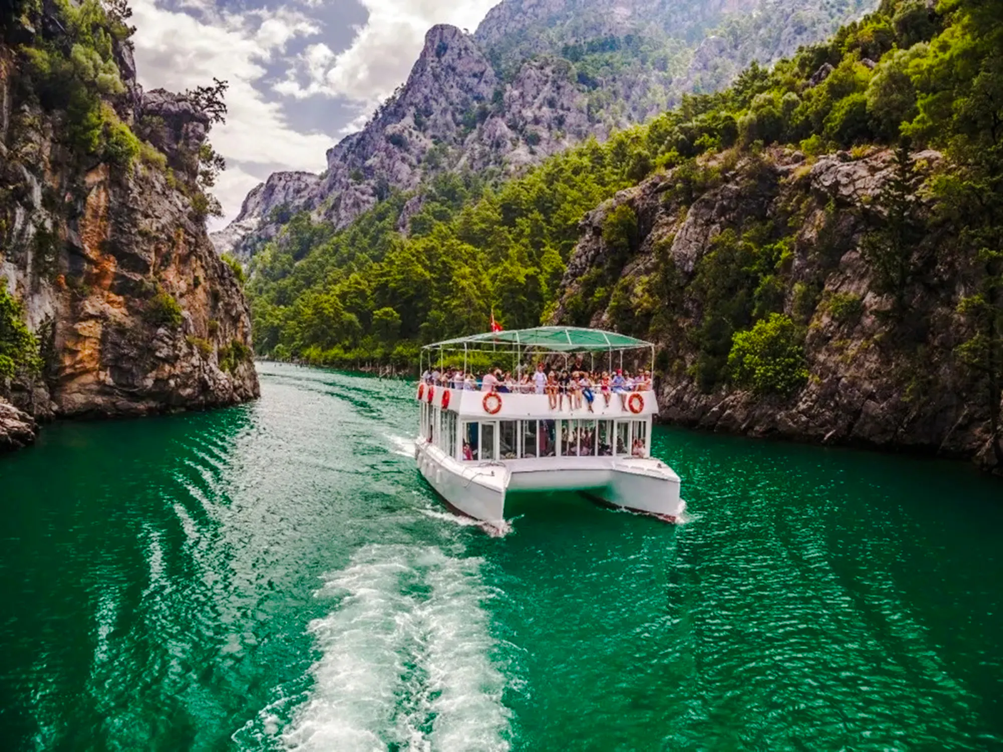 from antalya: green canyon boat tour with lunch, soft drinks and round-trip hotel transfers-1