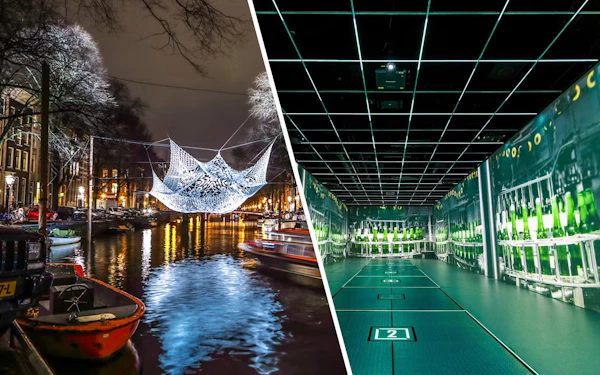 Combo: Amsterdam Light Festival Cruise with Free Drink & Dutch Snack + Heineken Experience Tickets