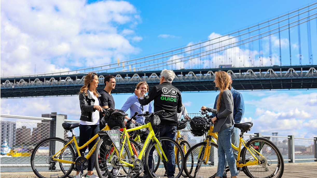 Guests on a Bike tour with a guide - NYC Bike Tour