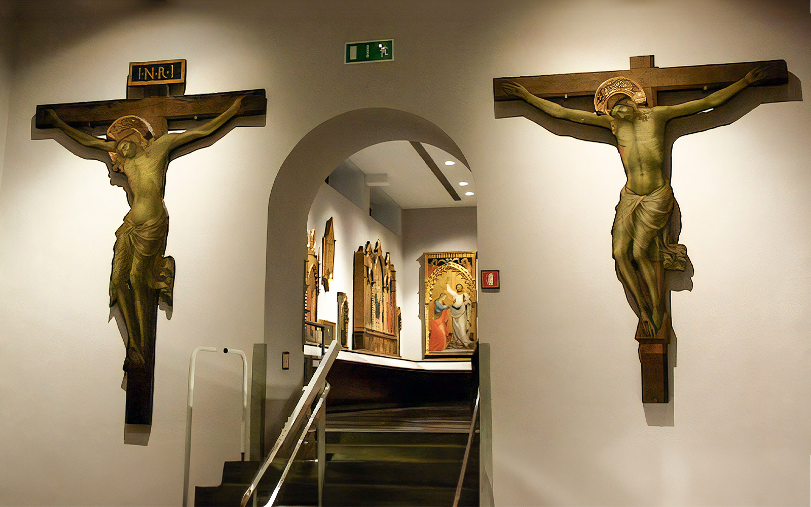 Florentine art hall with sculptures at Accademia Gallery, Florence.