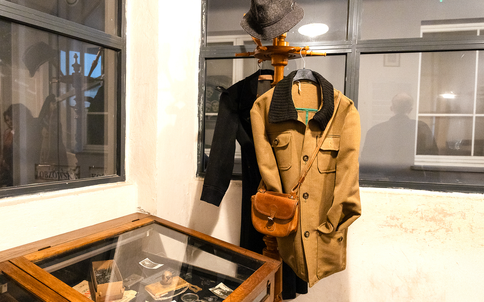 Coat and hat display at Schindler's Factory, Krakow, part of the Wieliczka Salt Mine tour combo.