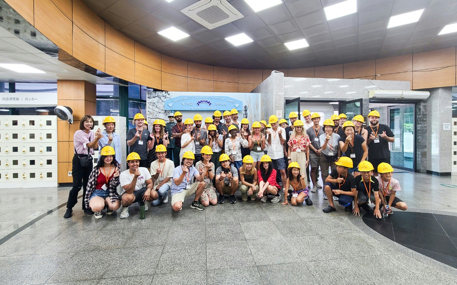 Tour group outside the Third infiltration Tunnel at the DMZ, South Korea