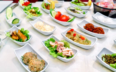 Turkish appetizers served on a Bosphorus dinner cruise.