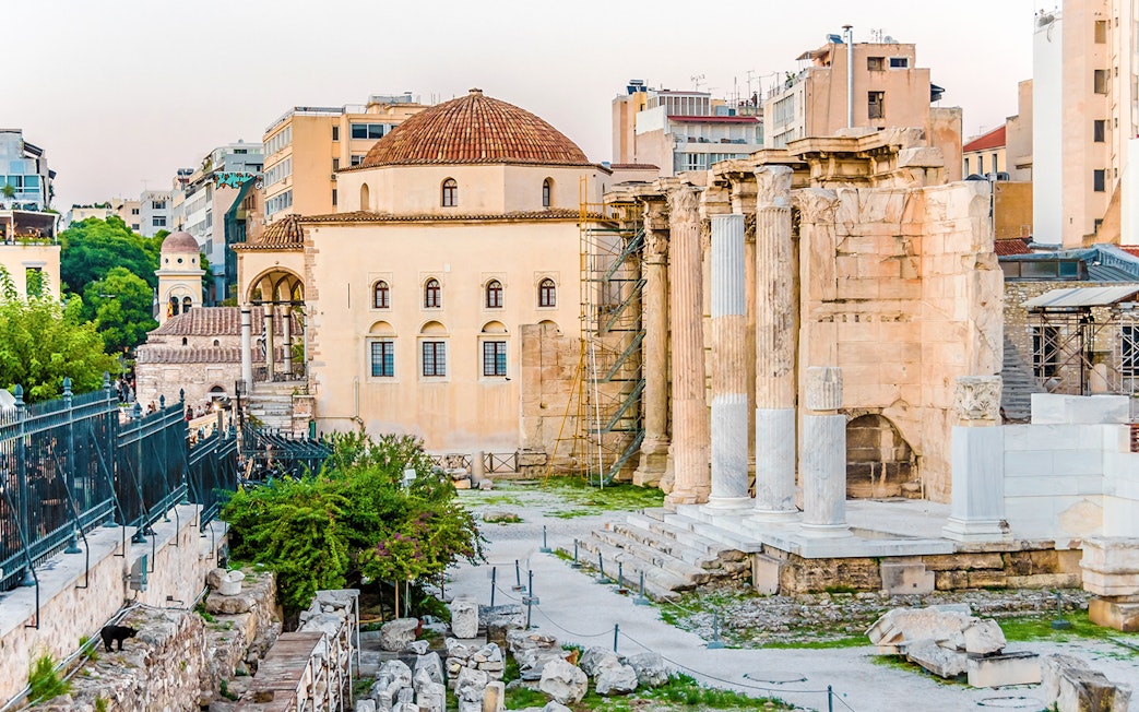 Ancient ruins and historic buildings in Athens, Greece, included in the Athens City Pass.