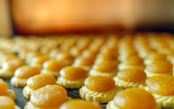 KELE Singapore pineapple tarts on a baking tray.