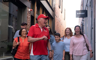 Group enjoying a guided walking tour through Perth laneways.