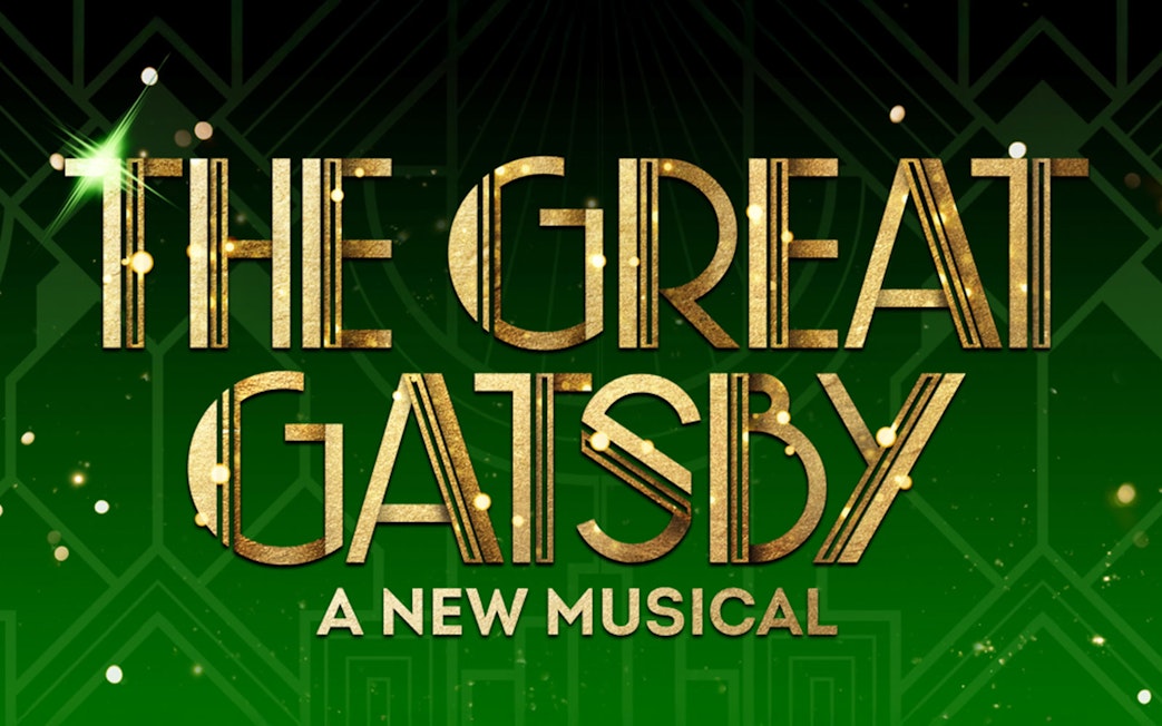 The Great Gatsby musical poster with art deco design.