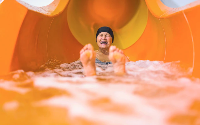 Water slide ride at Agadir Aqua Park.
