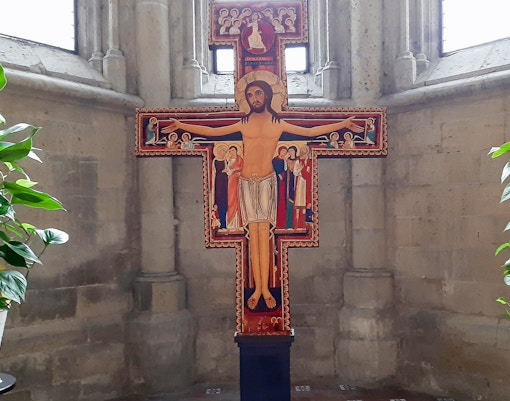 Crucifix inside Basilica of San Lorenzo Maggiore, Naples.