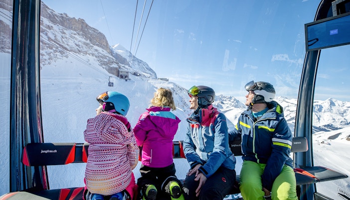People on the eiger express gondola