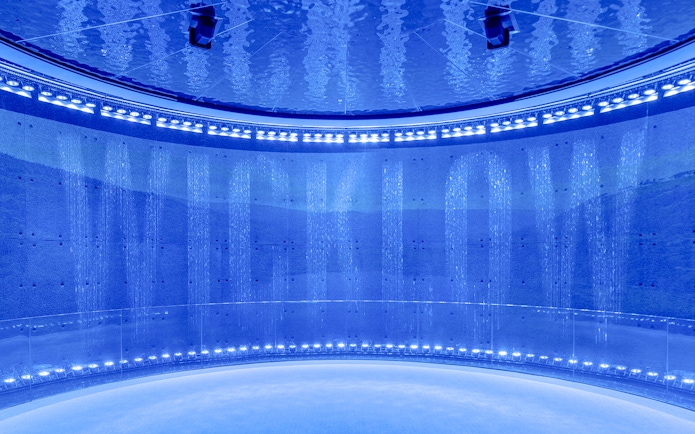 Waterfall display inside the Guinness Storehouse exhibit, Dublin.