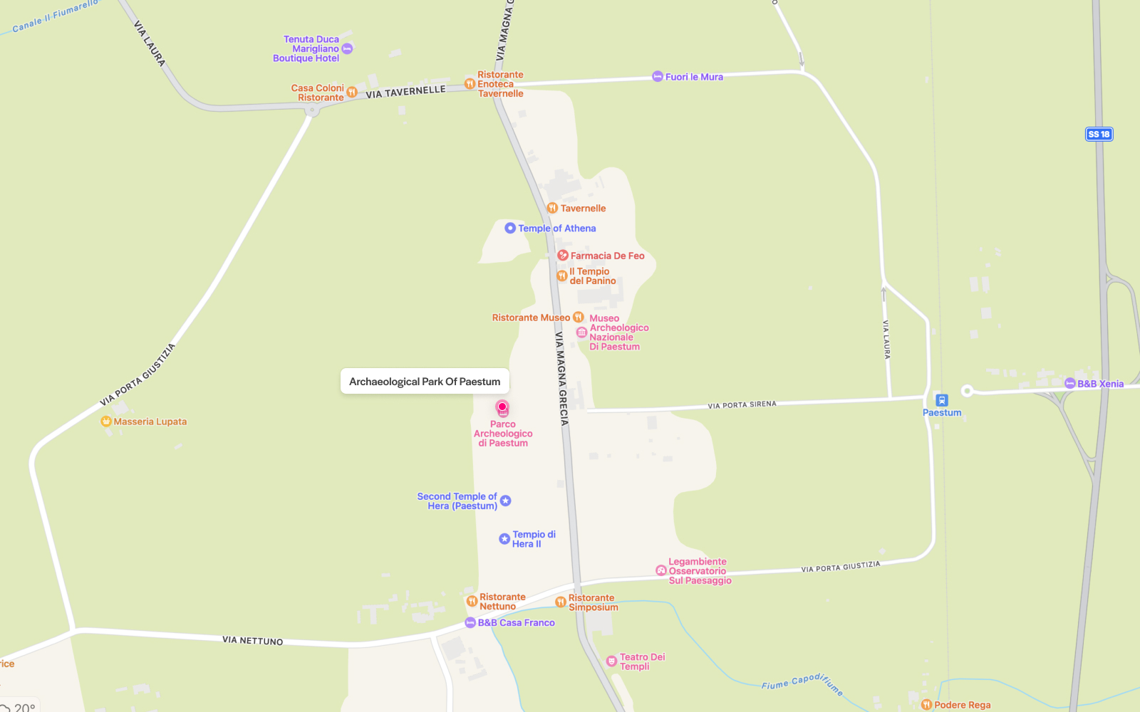 Paestum Temple Location