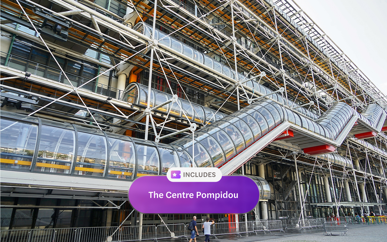 Centre Pompidou exterior with exposed structural elements, Paris Museum pass.