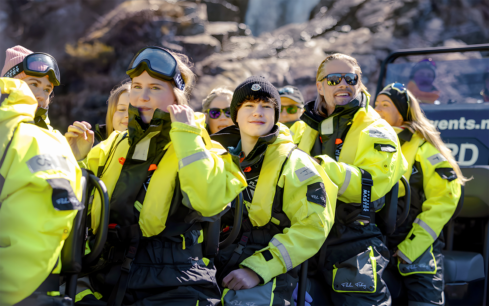 RIB boat on Lysefjord Safari with guide and guest exploring Norwegian fjord.
