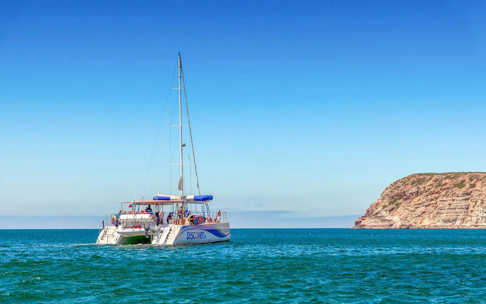 Catamaran cruise near Ponta da Piedade cliffs, Lagos.