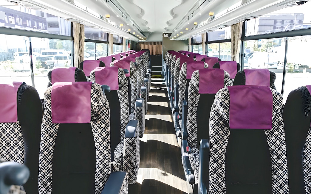 Airport transfer bus seats, Kansai Airport.
