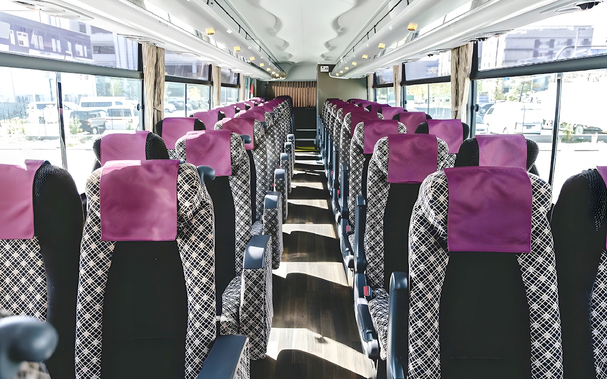 Airport transfer bus seats, Kansai Airport.