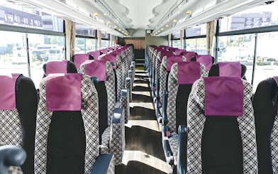Airport transfer bus seats, Kansai Airport.