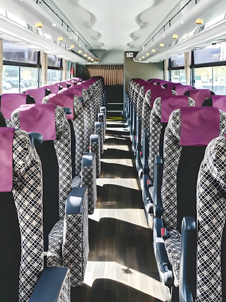 Airport transfer bus seats, Kansai Airport.