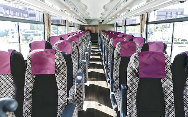 Airport transfer bus seats, Kansai Airport.