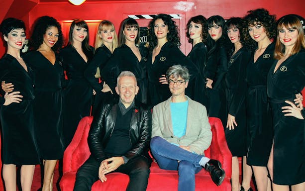 Performers with Jean-Paul Gaultier at Crazy Horse Show, Moulin Rouge, Paris.