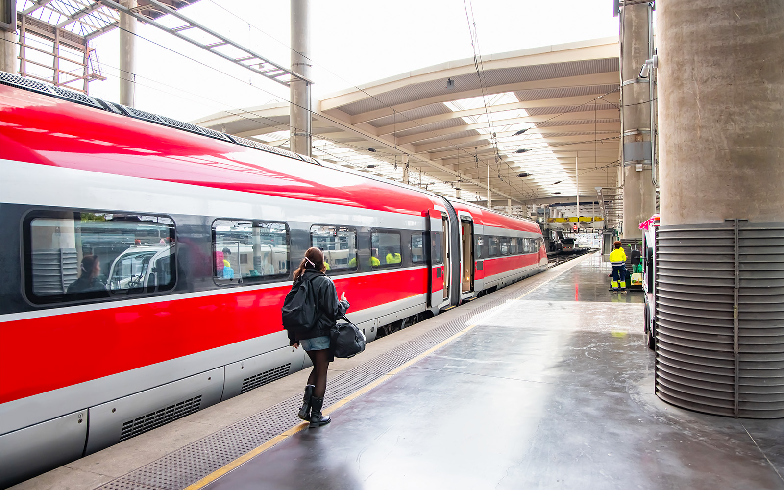 Getting to PortAventura by a red train