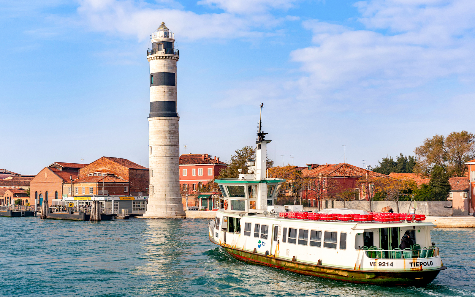 Vaporetto approaching Murano Island.