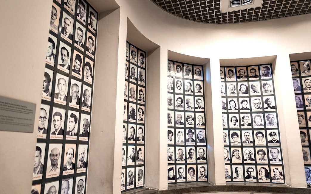 Portraits of employees displayed at Oskar Schindler's Factory in Krakow, Poland.