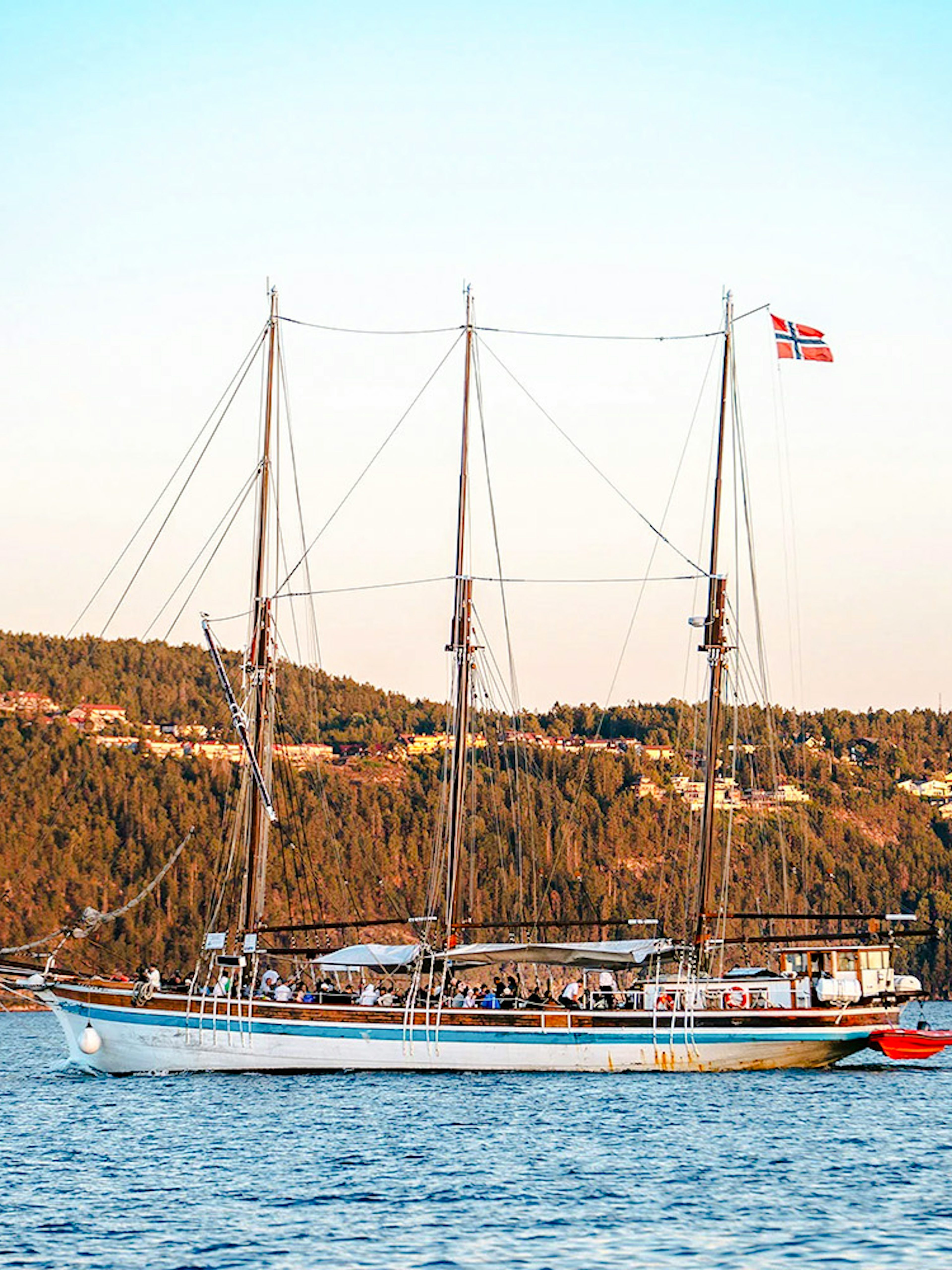 #Sailing ship S/S Christiania on Oslofjord during summer evening cruise, Oslo.