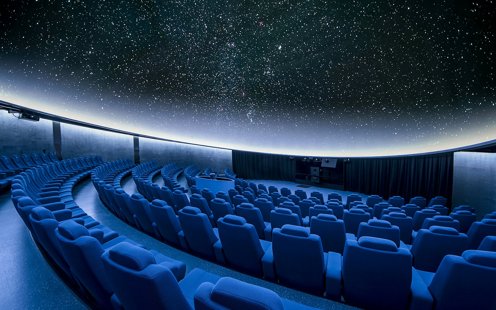 Planetarium interior at Hemisfèric, Valencia's City of Arts and Sciences complex.