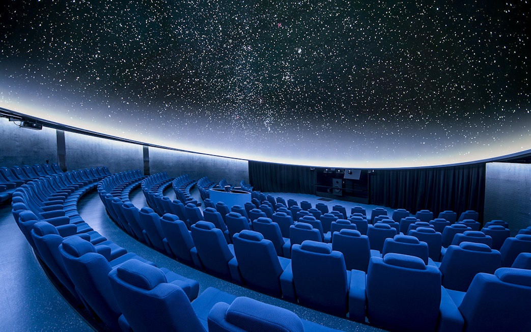 Planetarium interior at Hemisfèric, Valencia's City of Arts and Sciences complex.