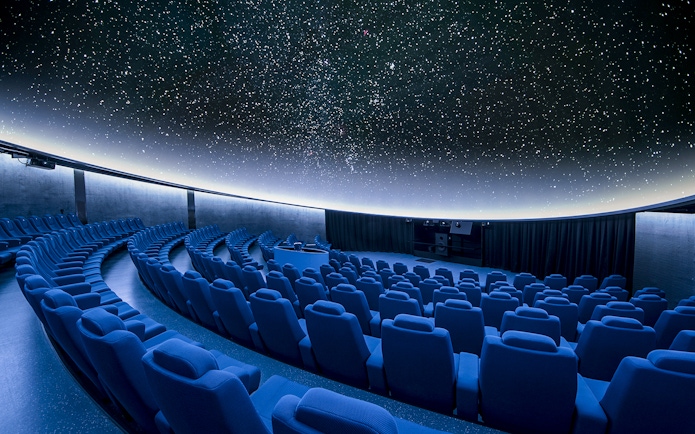Planetarium interior at Hemisfèric, Valencia's City of Arts and Sciences complex.