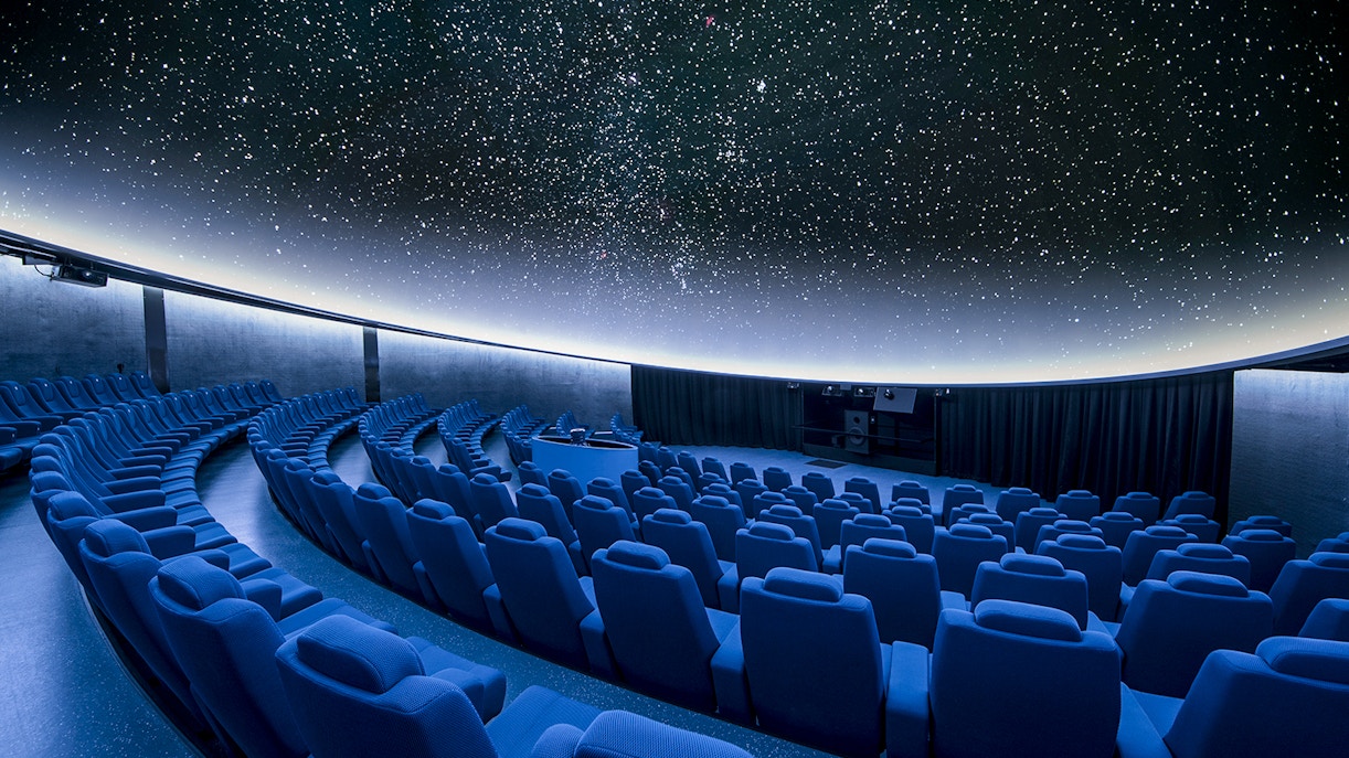 Planetarium interior at Hemisfèric, Valencia's City of Arts and Sciences complex.